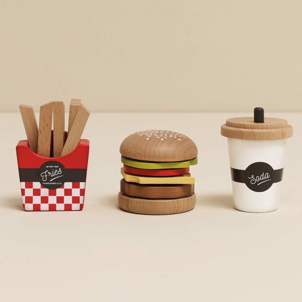  Le Toy Van -  Wooden Gourmet Hamburger Set -  Preschool