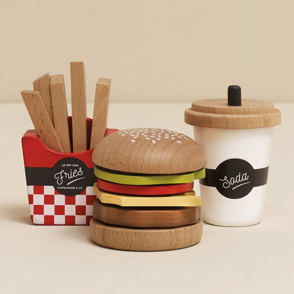  Le Toy Van -  Wooden Gourmet Hamburger Set -  Preschool