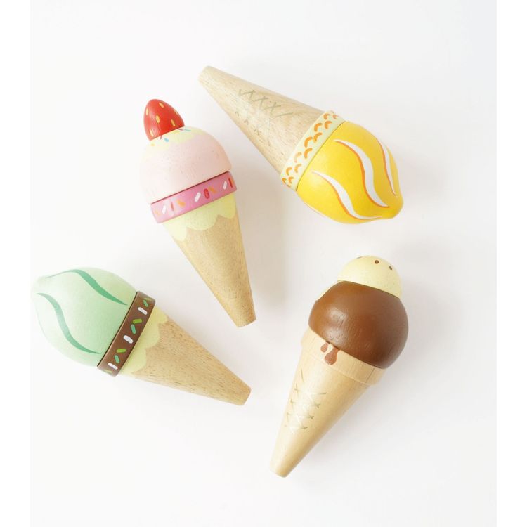  Le Toy Van -  Wooden Ice Cream Cones Set -  Preschool