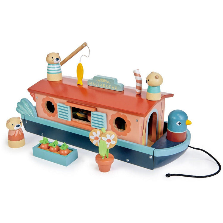 Tender Leaf Toys -  Wooden Little Otter Canal Boat -  Preschool