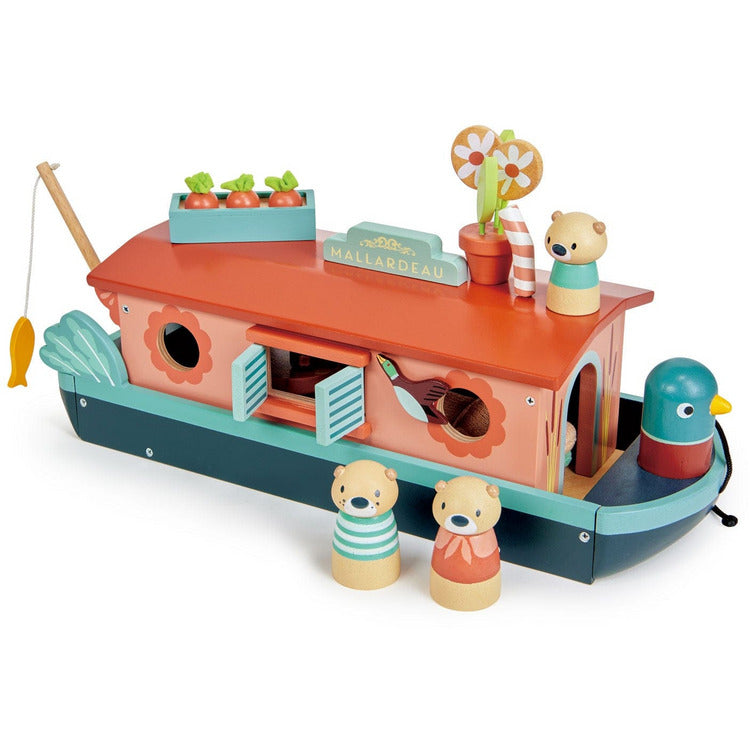  Tender Leaf Toys -  Wooden Little Otter Canal Boat -  Preschool