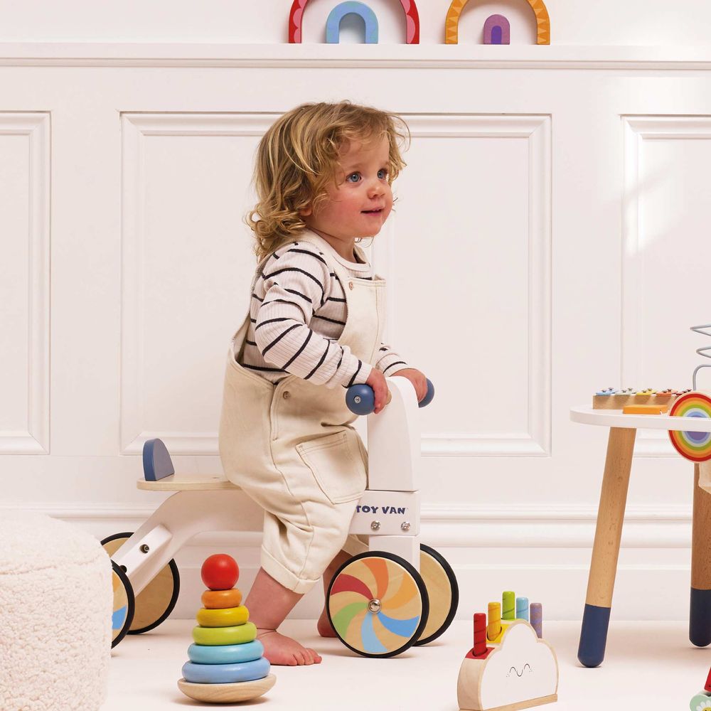  Le Toy Van -  Wooden Rainbow Ride-On Trike -  Infants