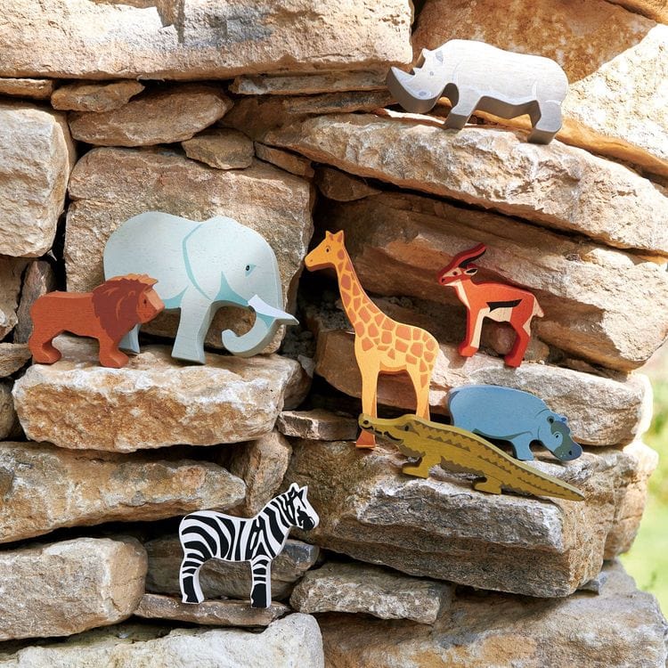 Tender Leaf Toys -  Wooden Safari Animal Collection -  Preschool