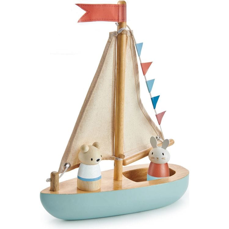  Tender Leaf Toys -  Wooden Sailway Boat -  Preschool