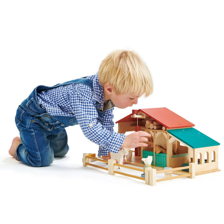  Tender Leaf Toys -  Wooden Tender Leaf Farm Playset -  Preschool