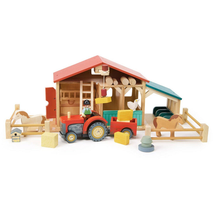  Tender Leaf Toys -  Wooden Tender Leaf Farm Playset -  Preschool