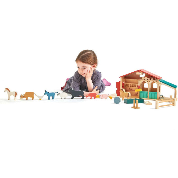  Tender Leaf Toys -  Wooden Tender Leaf Farm Playset -  Preschool