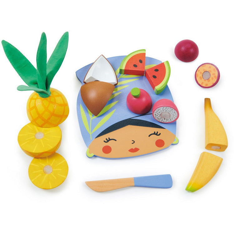  Tender Leaf Toys -  Wooden Tropical Fruit Chopping Board -  Preschool
