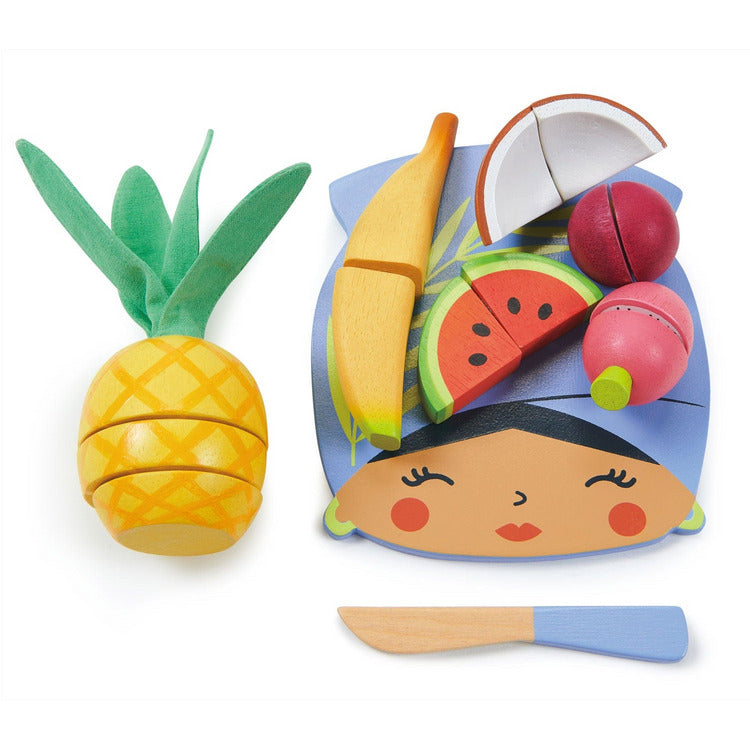  Tender Leaf Toys -  Wooden Tropical Fruit Chopping Board -  Preschool