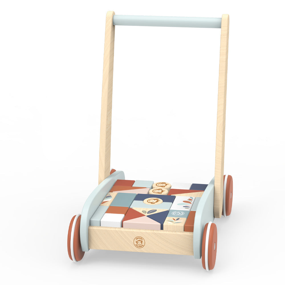  Speedy Monkey -  Wooden Walker with Building Blocks -  Infants