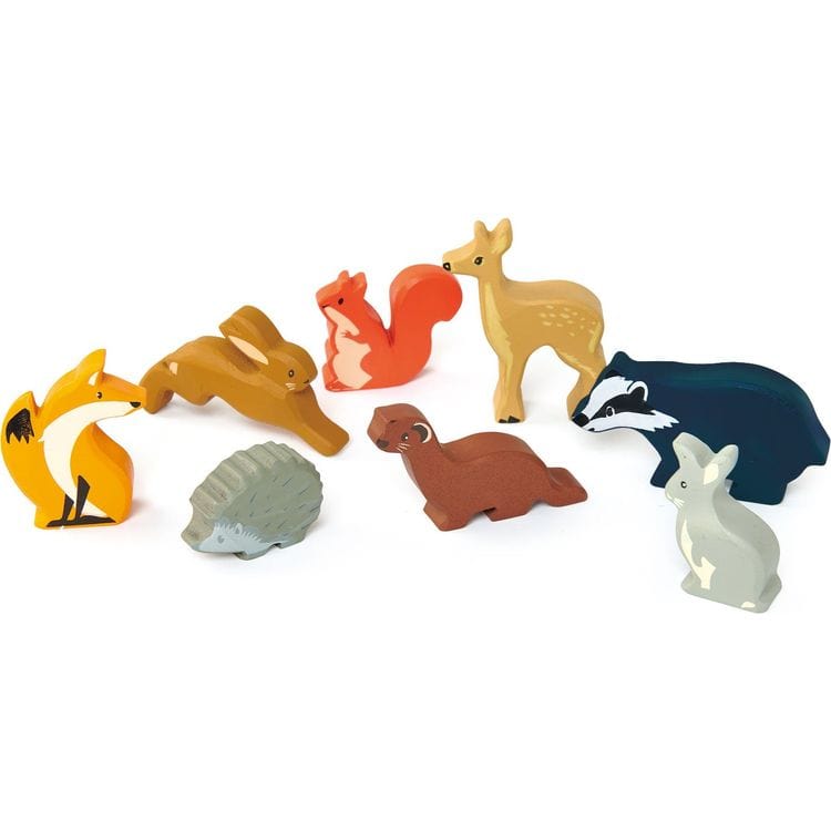  Tender Leaf Toys -  Wooden Woodland Animals Set -  Preschool