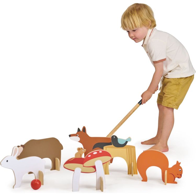  Tender Leaf Toys -  Woodland Animals Indoor Croquet Set -  Preschool