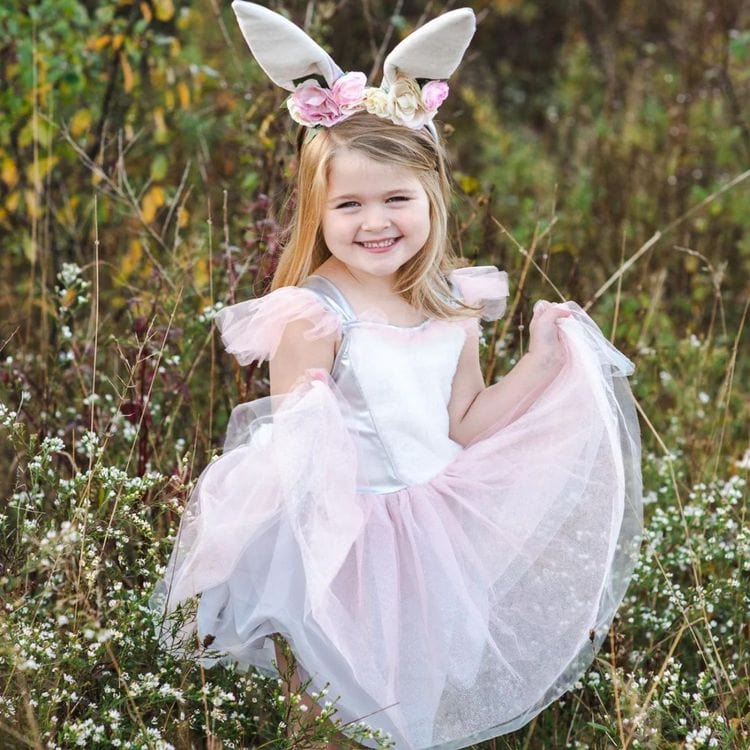  Great Pretenders -  Woodland Bunny Dress & Headpiece - Size 5-6 Years -  Dress up
