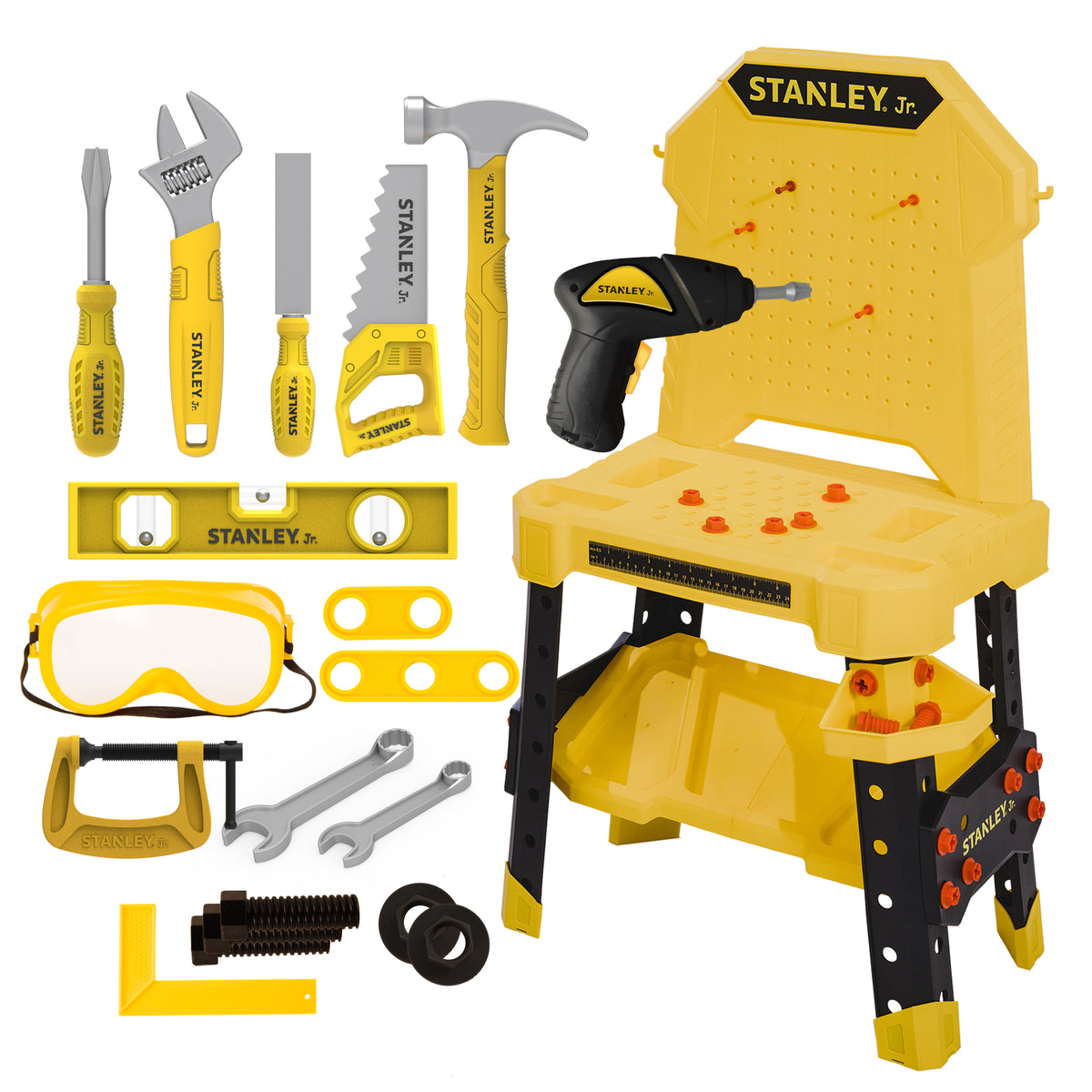 Stanley Jr. -  Workbench with Mini Drill & 140 Piece Set -  Preschool