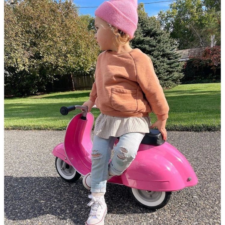 Pink ride on sale scooter