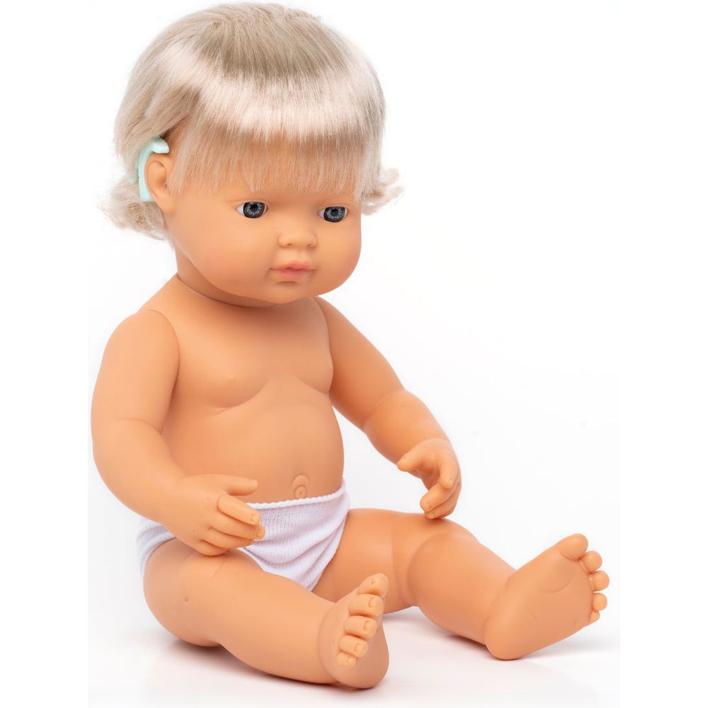 15" Baby Doll Caucasian Girl with Hearing Aid