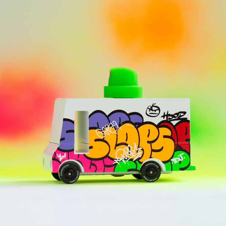 Black Graffiti Van Toy Car