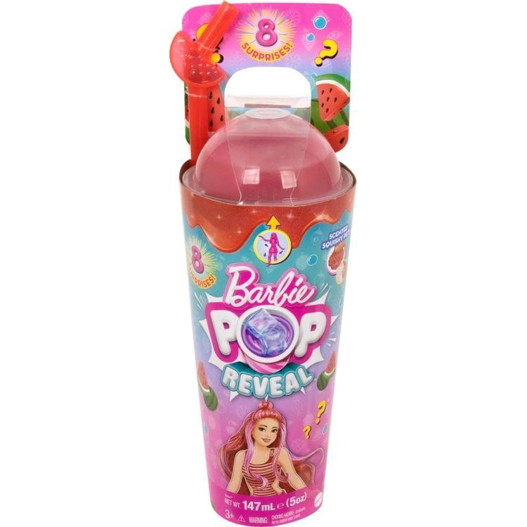 Barbie World of Barbie Barbie® Pop Reveal™ Fruit Series Doll, Watermelon Crush Theme