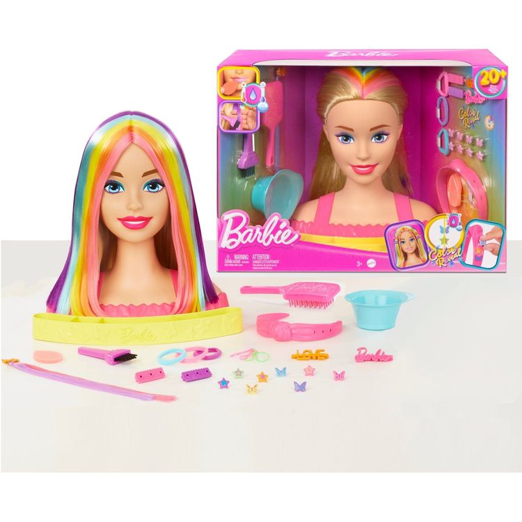 Barbie World of Barbie Neon Rainbow Deluxe Barbie Styling Head- Blonde