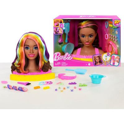 Barbie World of Barbie Neon Rainbow Deluxe Barbie Styling Head- Brunette