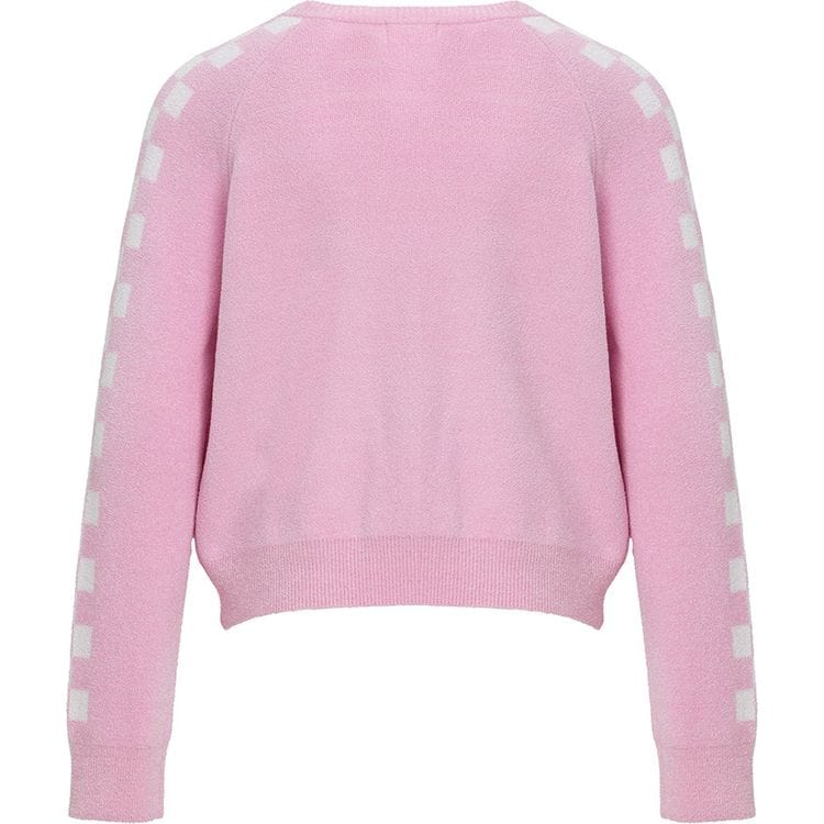 Barefoot Dreams World of Barbie CozyChic Ultra Lite Youth Checkered Barbie Pullover