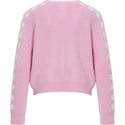 Barefoot Dreams World of Barbie CozyChic Ultra Lite Youth Checkered Barbie Pullover