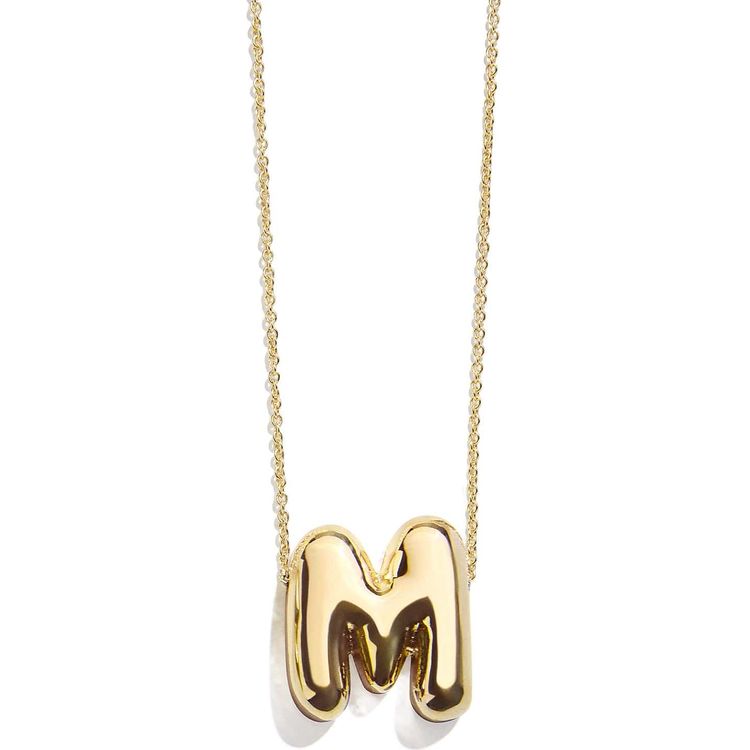 Bauble Bar Trend Accessories Gold Bubble Initial Necklace - M