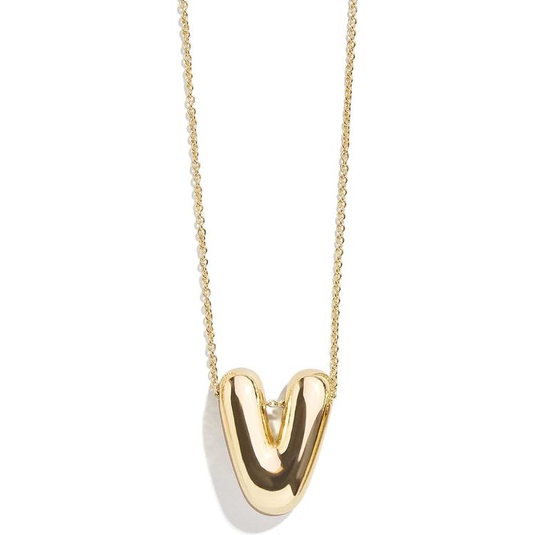 Bauble Bar Trend Accessories Gold Bubble Initial Necklace - V