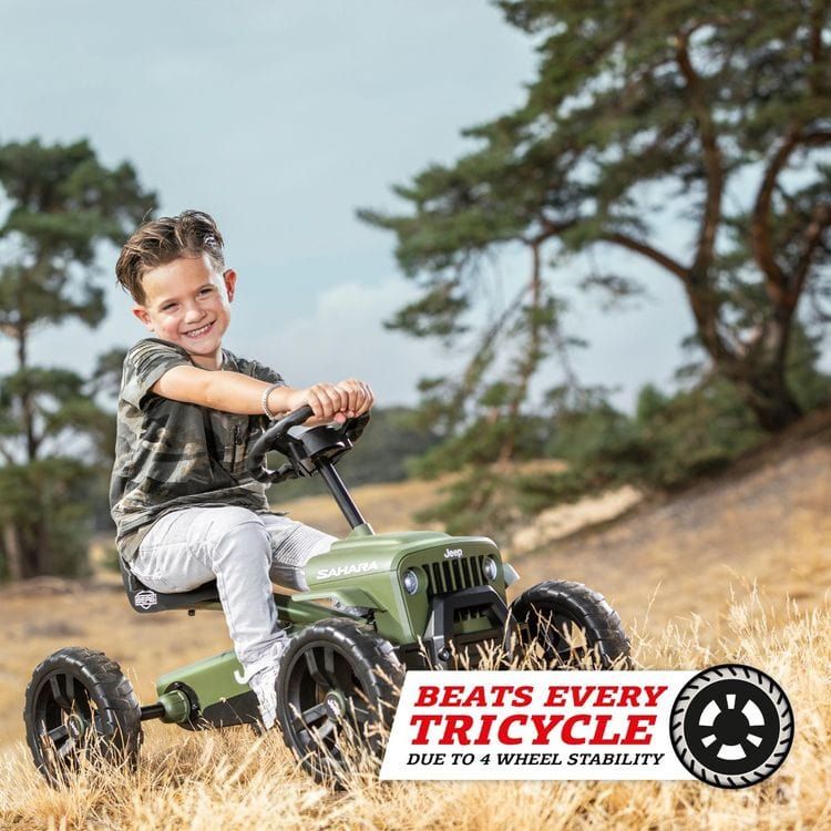 Berg Toys 24.30.12.00 Buzzy Sahara Pedal Powered Kids Adjustable Go Kart, Green