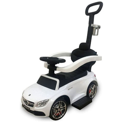 Best Ride on Cars Outdoor Mercedes C63 3 in 1 Push Car White with Cup Holder