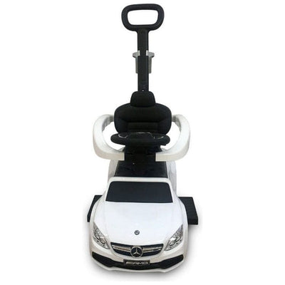 Best Ride on Cars Outdoor Mercedes C63 3 in 1 Push Car White with Cup Holder