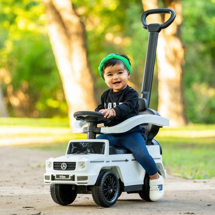 Best Ride on Cars Outdoor Mercedes G-Wagon 3 In 1 Push Car - White