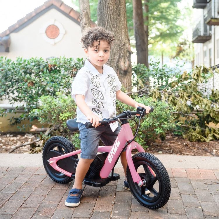 Best Ride on Cars Outdoor Pink E-Bike - 12"