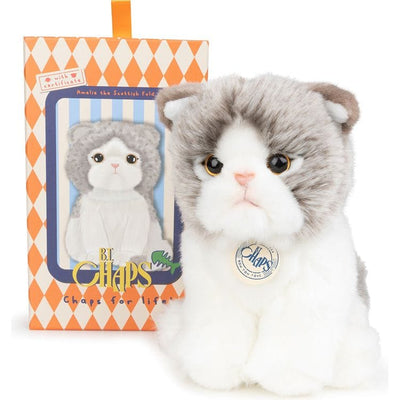 Bon Ton Toys Plush BT Chaps Amelie the Scottish Fold Cat Plush in Giftbox - 6.5"