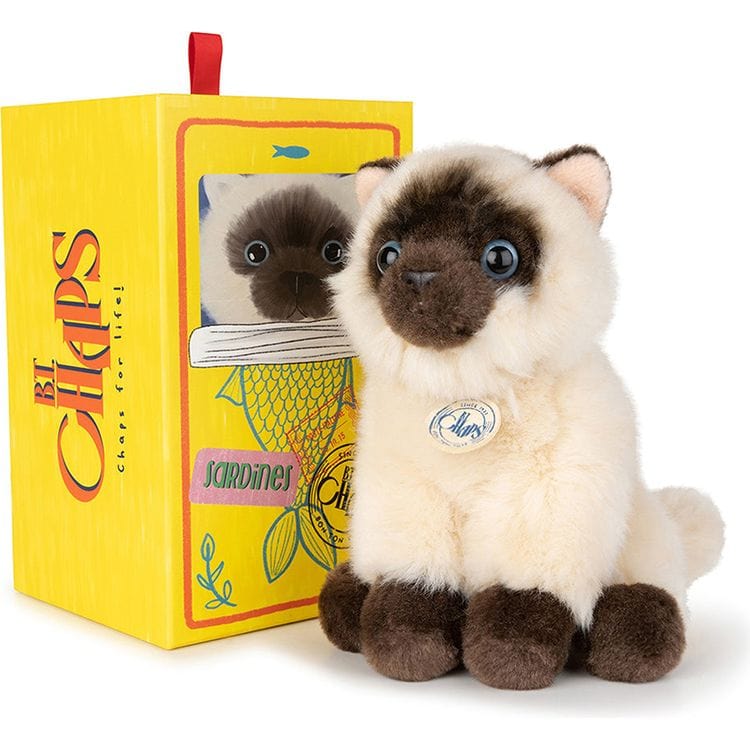 Bon Ton Toys Plush BT Chaps Eddie the Siamese Cat Plush in Giftbox - 6.5"