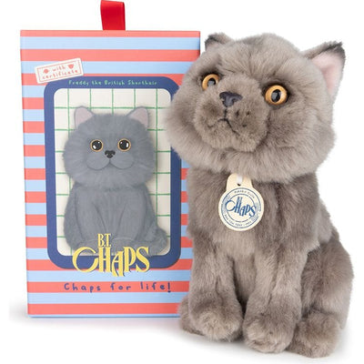 Bon Ton Toys Plush BT Chaps Freddy the British Shorthair Cat Plush in Giftbox - 6.5"