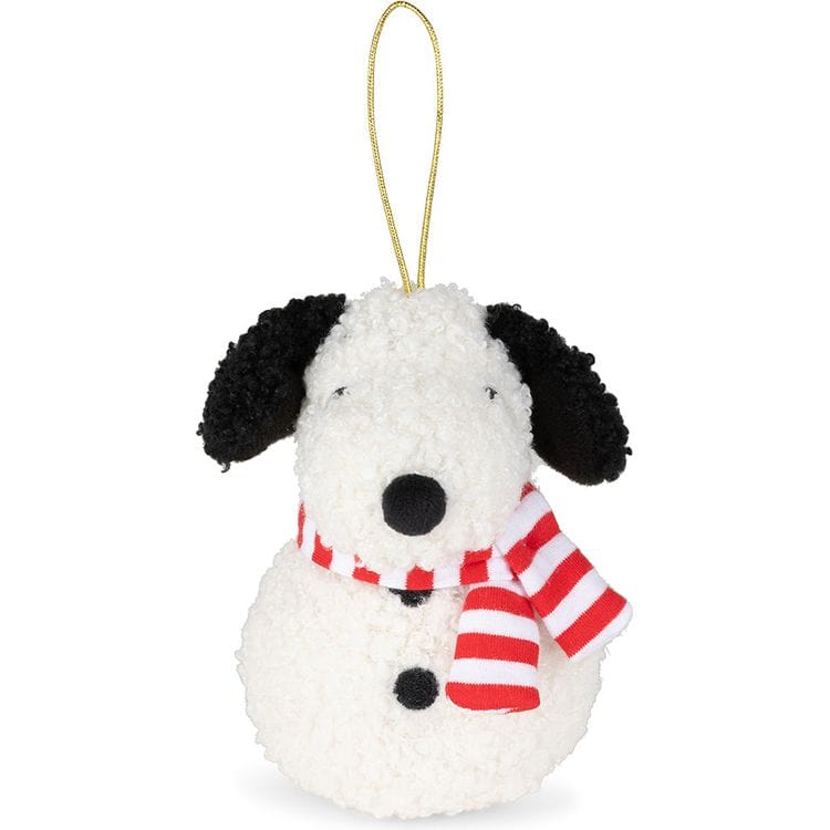 Bon Ton Toys Plush Peanuts Snoopy ECO Tiny Teddy Snowman Ornament