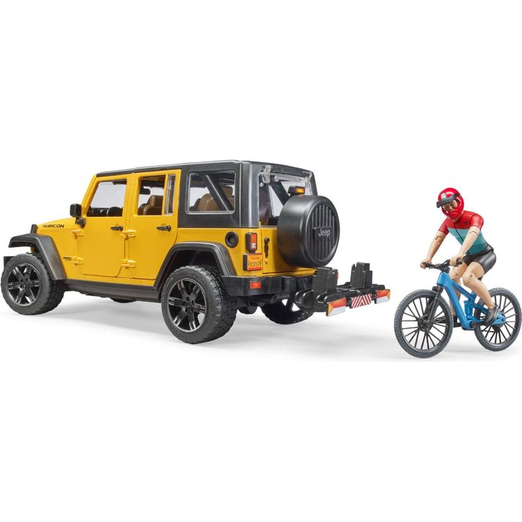 Bruder Vehicles Jeep Wrangler Rubicon with Mountain Bike & Figurine