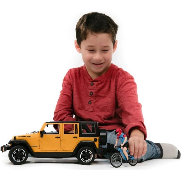 Bruder Vehicles Jeep Wrangler Rubicon with Mountain Bike & Figurine