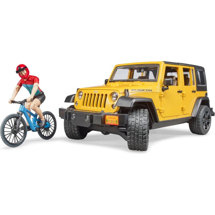 Bruder Vehicles Jeep Wrangler Rubicon with Mountain Bike & Figurine