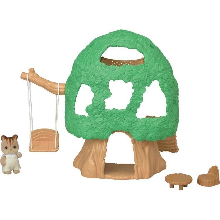 Calico Critters Collectibles Calico Critters Baby Tree House, Dollhouse Playset with Figure