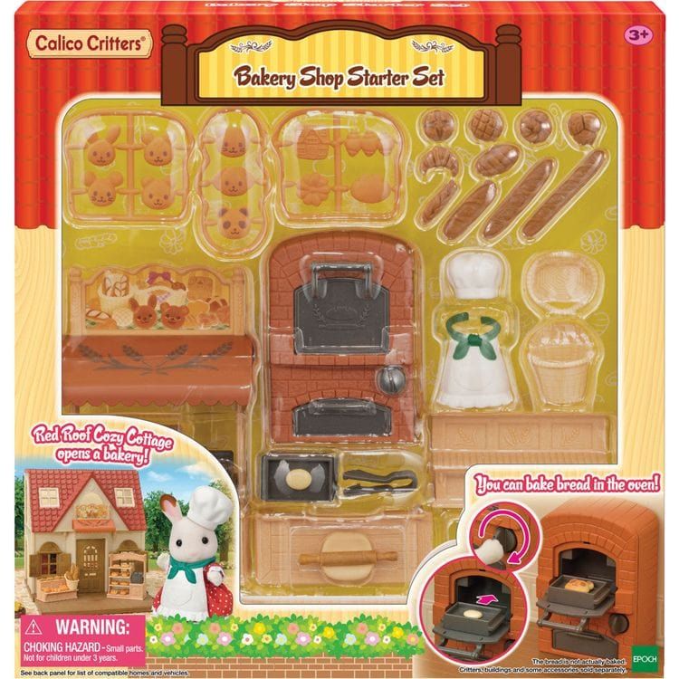 Calico Critters Collectibles Calico Critters Bakery Shop Starter Set, Dollhouse Playset with Furniture and Accessories