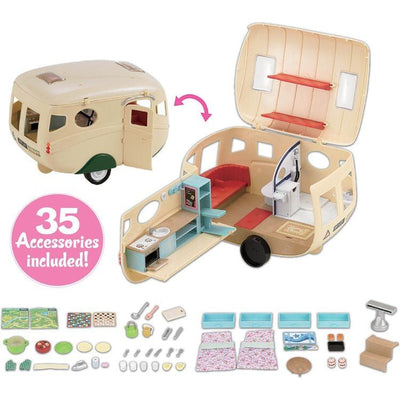 Calico Critters Collectibles Calico Critters Caravan Family Camper, Toy Vehicle for Dolls with Accessories
