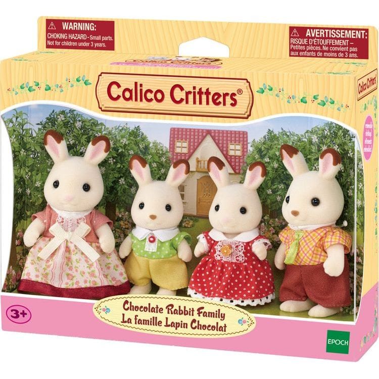 Calico Critters Collectibles Calico Critters Chocolate Rabbit Family - Set of 4 Collectible Doll Figures