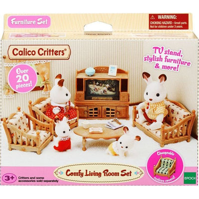 Calico Critters Collectibles Calico Critters Comfy Living Room Set, Dollhouse Furniture and Accessories