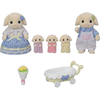 Calico Critters Collectibles Calico Critters Flora Rabbit Family, Set of 5 Collectible Doll Figures