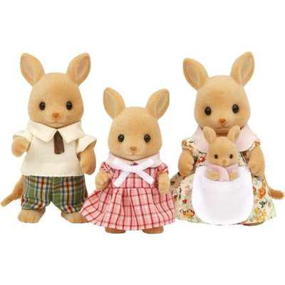 Calico Critters Collectibles Calico Critters Hopper Kangaroo Family, Set of 4 Collectible Doll Figures
