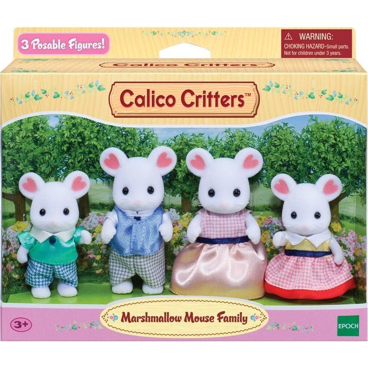 Calico Critters Marshmallow Mouse Family, Set of Collectible Doll Fi