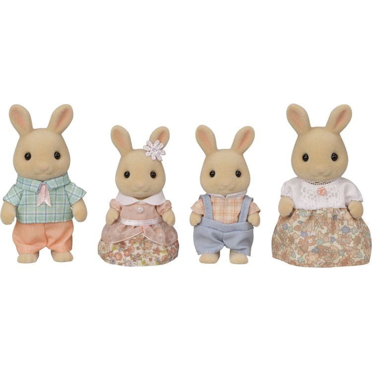 Calico Critters Collectibles Calico Critters Milk Rabbit Family, Set of 4 Collectible Doll Figures