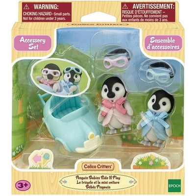 Calico Critters Collectibles Calico Critters Penguin Babies Ride 'n Play, Doll Playset with 2 Figures and Accessories
